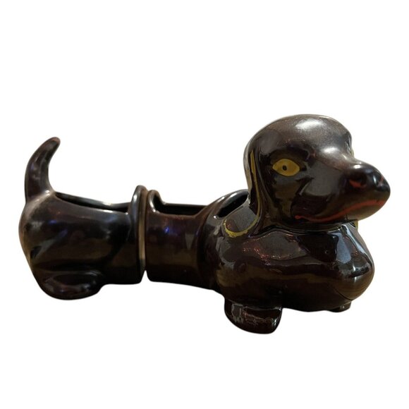 VINTAGE Dachshund Dog 3 Piece Snack Set Condiment Tray Charcuterie Planter JAPAN - Picture 1 of 7